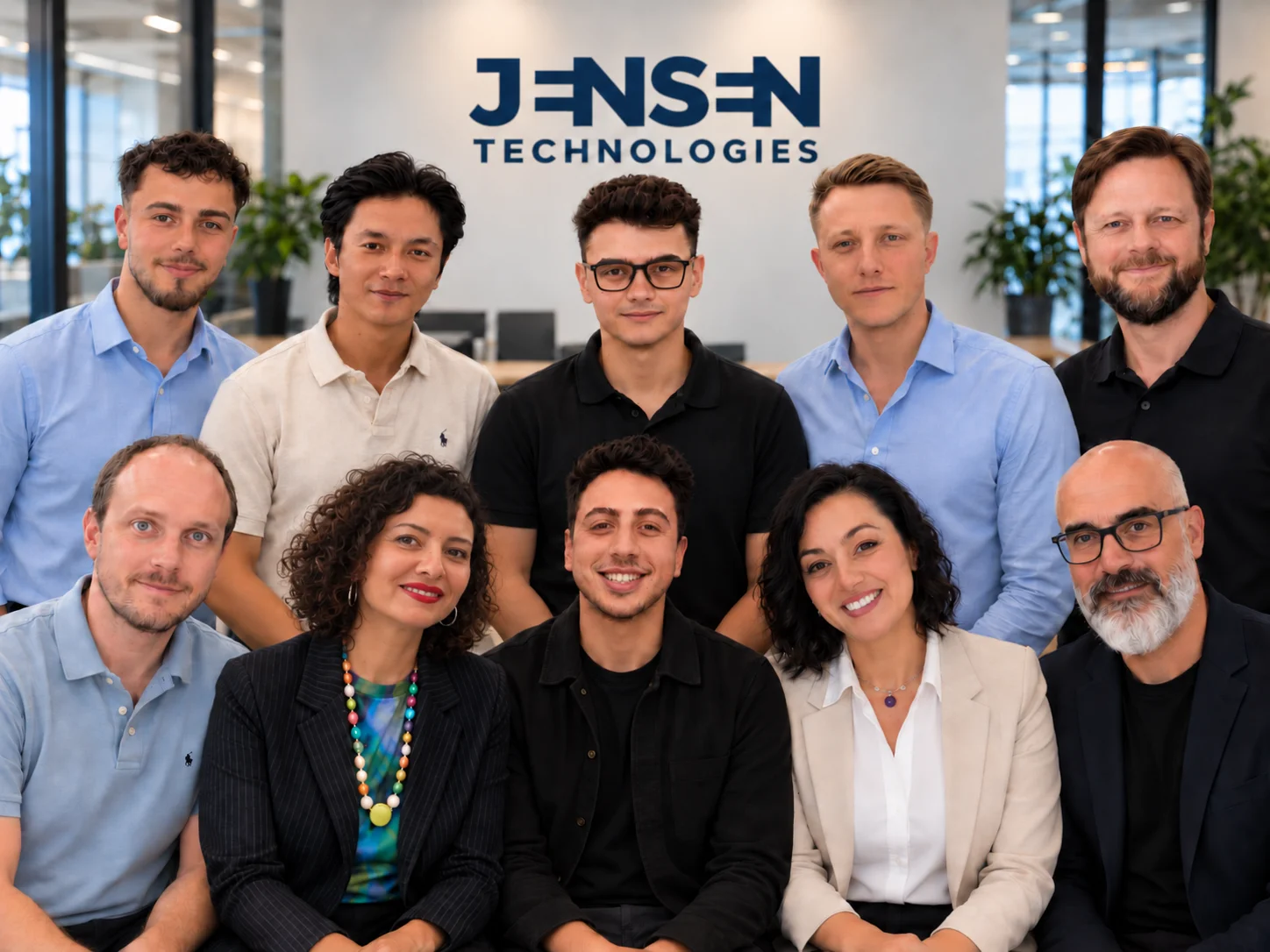 The Jensen Technologies team together at the office